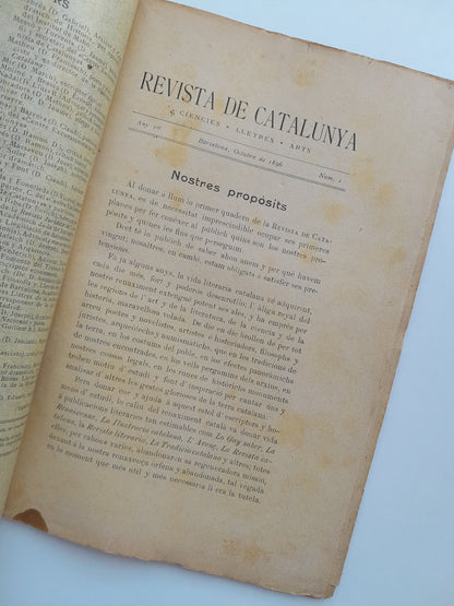 REVISTA DE CATALUNYA (BARCELONA) - ANY 1, NÚM. 1 (OCTUBRE 1896)