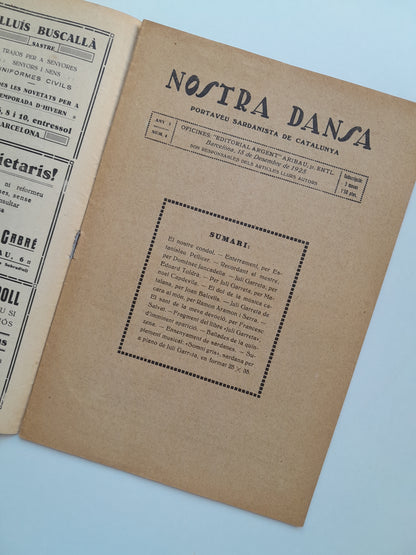 NOSTRA DANSA. PORTAVEU SARDANISTA DE CATALUNYA (BARCELONA) - ANY 1, NÚM 4. A JULI GARRETA (15 DESEMBRE 1925)