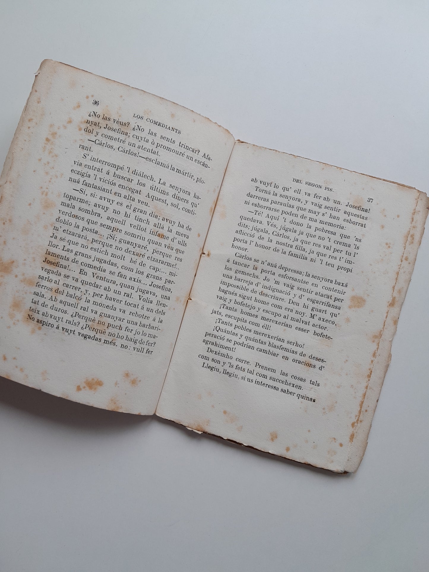 LOS COMEDIANTS DEL SEGON PIS - J. RIERA BERTRAN (LA RENAIXENSA, 1874)