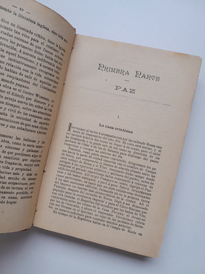 FABIOLA O LA IGLESIA DE LAS CATACUMBAS - CARDENAL WISEMAN (LIB. LA HORMIGA DE ORO, c.1920)