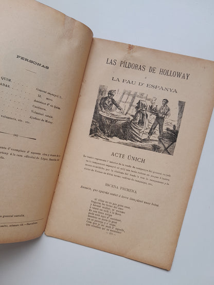 LAS PÍLDORAS DE HOLLOWAY O LA PAU D'ESPANYA - SERAFÍ PITARRA (LIB. ESPANYOLA DE LÓPEZ, c.1890)