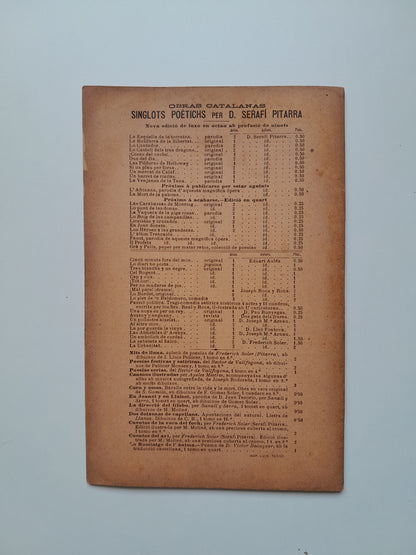 LA VENJANSA DE LA TANA - SERAFÍ PITARRA (LIB. ESPANYOLA DE LÓPEZ, 1891)