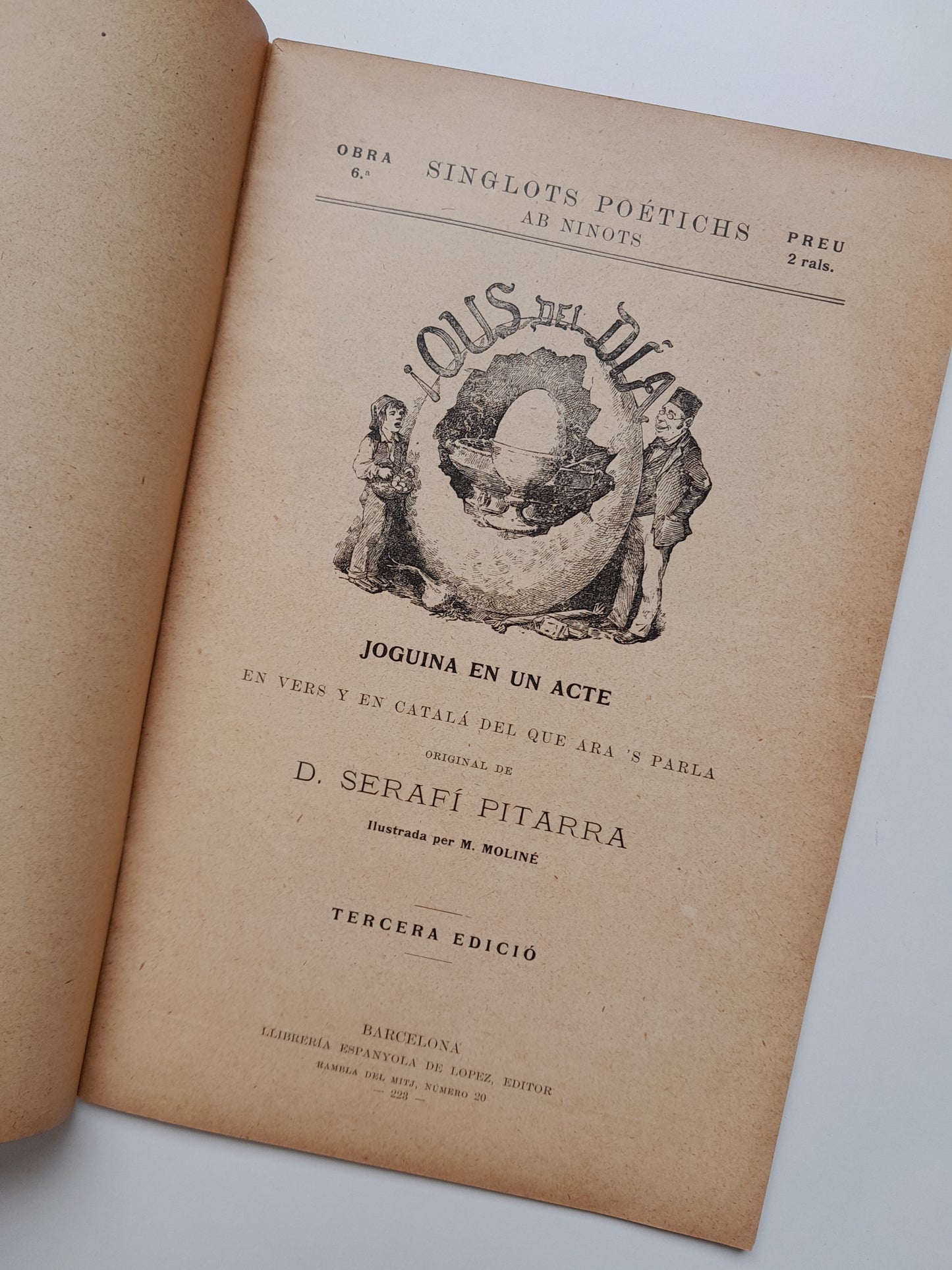 OUS DEL DIA - SERAFÍ PITARRA (LIB. ESPANYOLA DE LÓPEZ, c.1890)