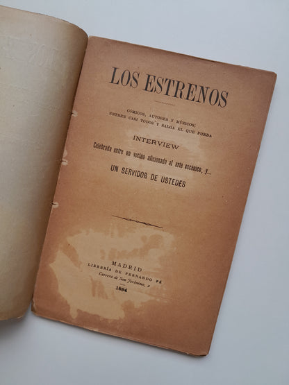 LOS ESTRENOS - (LIB. DE FERNANDO FÉ, 1894)