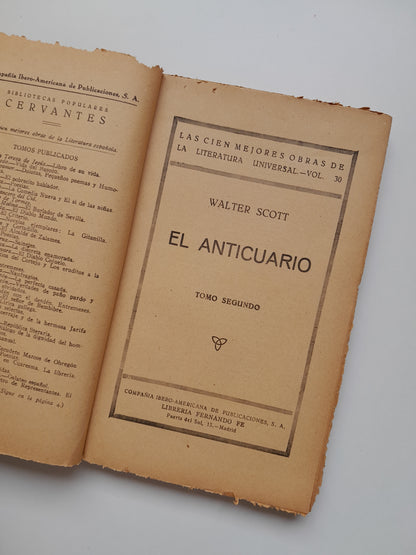 EL ANTICUARIO (TOMO 2) - WALTER SCOTT (LIB. FERNANDO FÉ, c.1920)