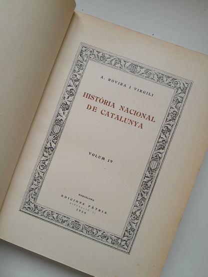 HISTÒRIA NACIONAL DE CATALUNYA (COMPLETA 7 TOMOS) - ANTONI ROVIRA I VIRGILI (PÀTRIA, 1922-1934)