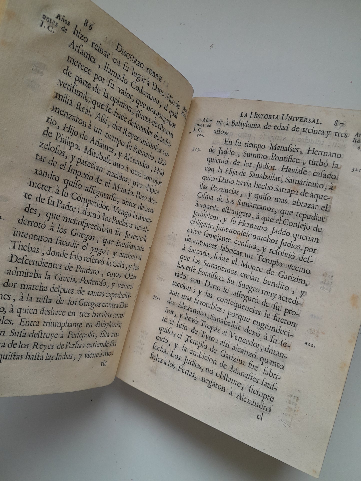 DISCURSO SOBRE LA HISTORIA UNIVERSAL (COMPLETA 3 TOMOS) - BOUSSET (ANDRÉS ORTEGA, 1767-69)