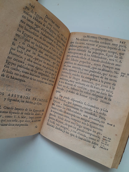 DISCURSO SOBRE LA HISTORIA UNIVERSAL (COMPLETA 3 TOMOS) - BOUSSET (ANDRÉS ORTEGA, 1767-69)