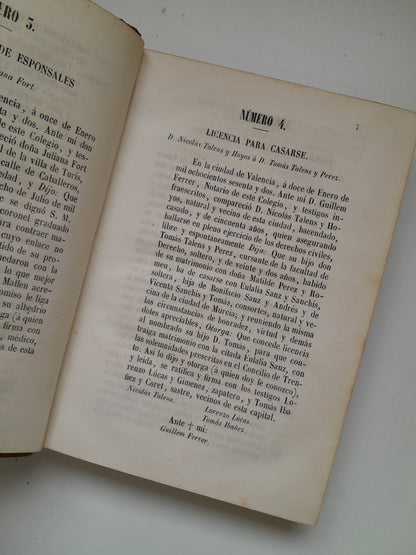 COLECCIÓN DE FORMULARIOS DE ESCRITURAS - COLEGIO DE NOTARIOS DE VALENCIA (EL VALENCIANO, 1862)