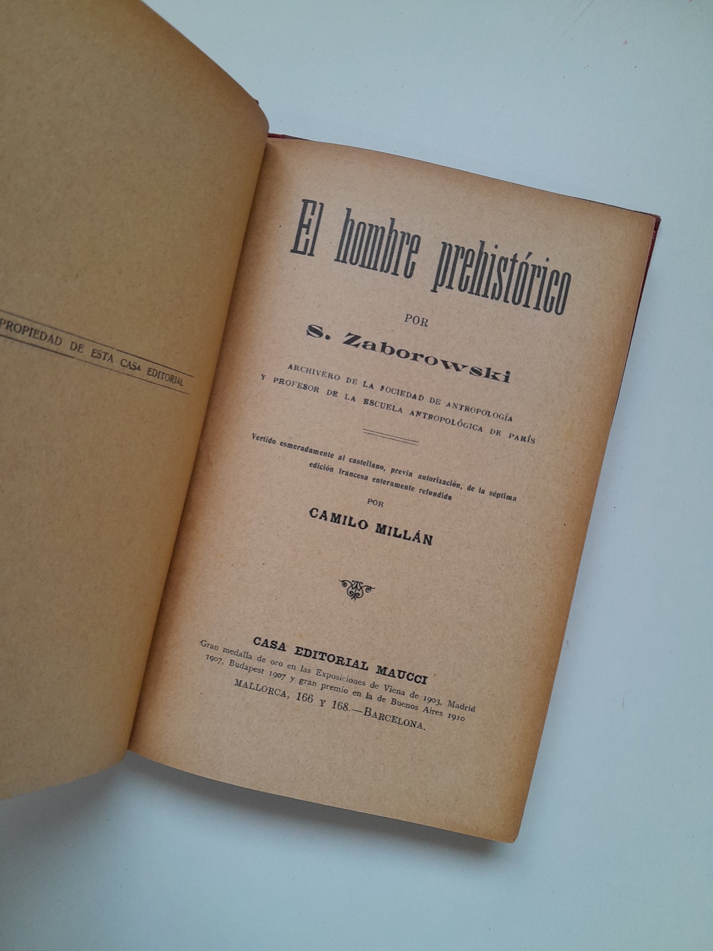 EL HOMBRE PREHISTÓRICO - S. ZABOROWSKI (MAUCCI, c.1920)