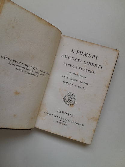 FABULAE VETERES - FEDRO (LEFEVRE BIBLIOPOLAM, 1821)