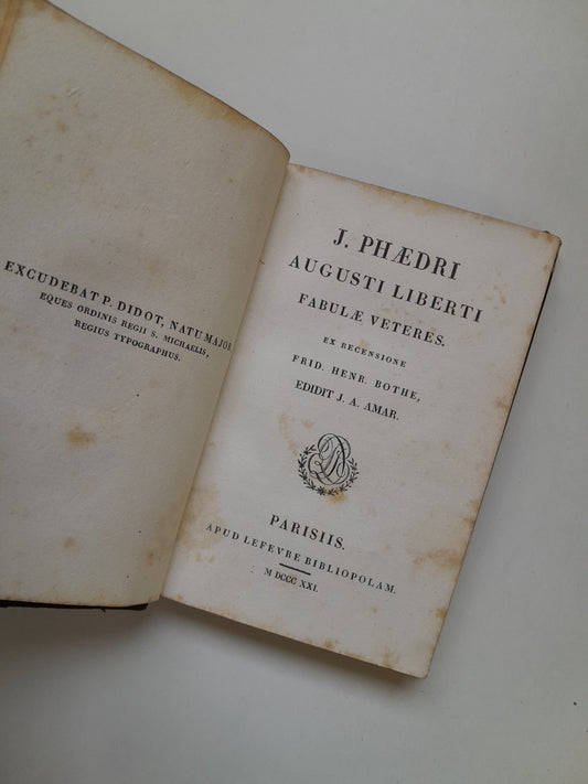 FABULAE VETERES - FEDRO (LEFEVRE BIBLIOPOLAM, 1821)