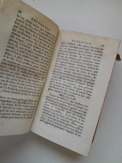 ANECDOTES DU NORD: LA SUÈDE, LE DANEMARCK, LA POLOGNE, ET LA RUSSIE (VINCENT, 1770)