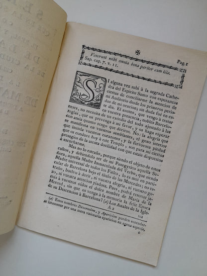SERMÓN DE LAS FIESTAS DE LA MERCÈ DEL 24 DE SEPTIEMBRE DE 1784 EN BARCELONA (BARCELONA, 1784)