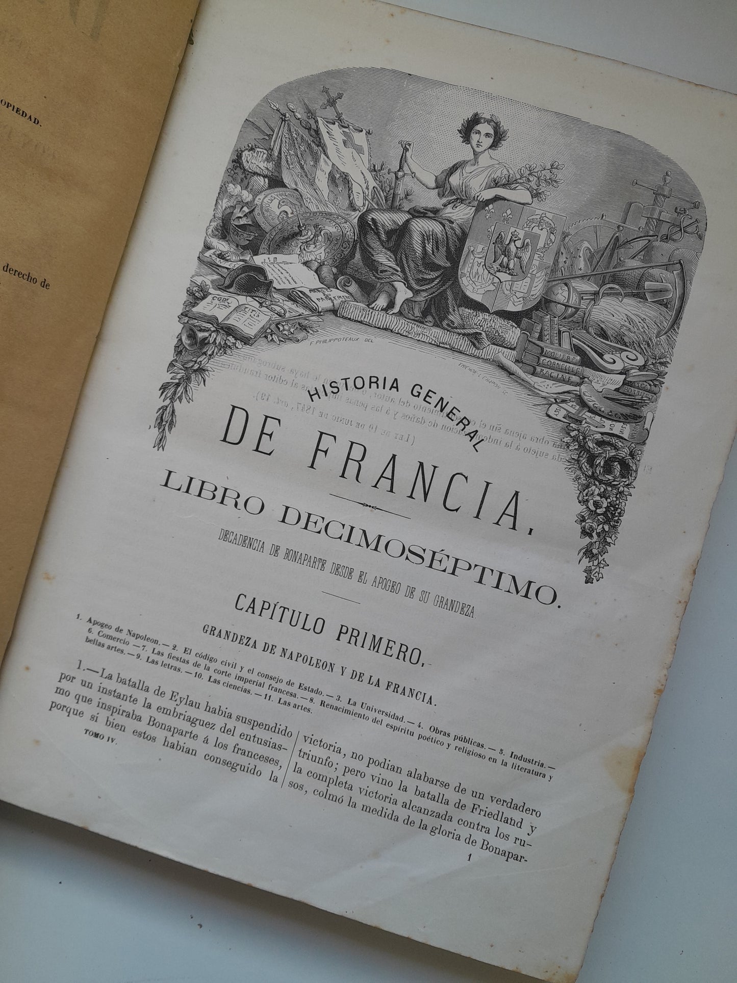 HISTORIA GENERAL DE FRANCIA (COMPLETA 4 TOMOS) - VICENTE ORTIZ DE LA PUEBLA (IMP. HDO. PABLO RIERA, 1873-75)