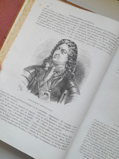 HISTORIA GENERAL DE FRANCIA (COMPLETA 4 TOMOS) - VICENTE ORTIZ DE LA PUEBLA (IMP. HDO. PABLO RIERA, 1873-75)