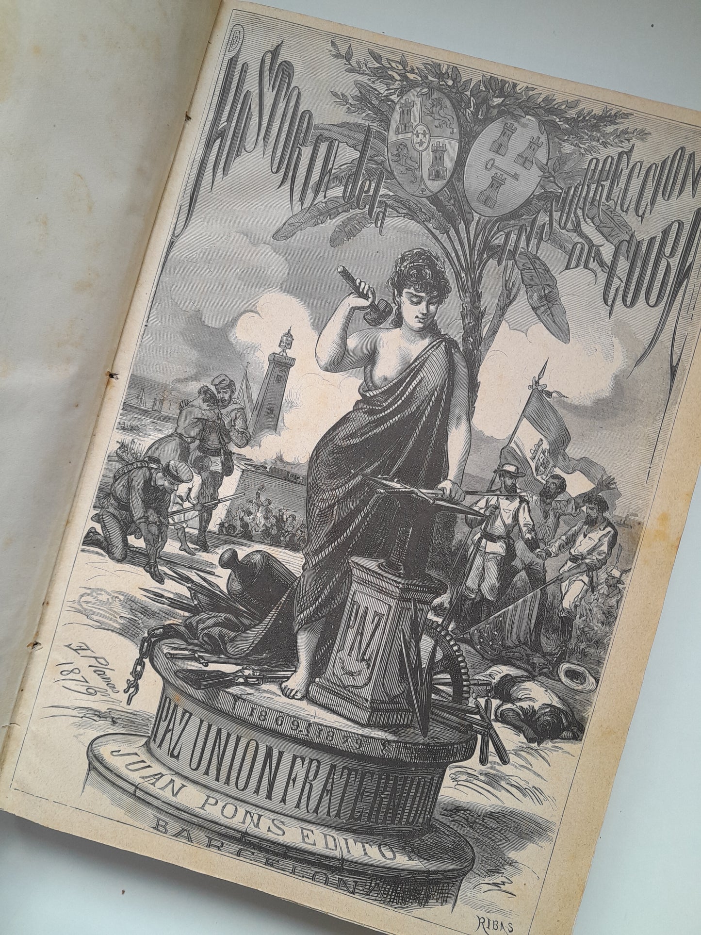 HISTORIA DE LA INSURRECCIÓN DE CUBA (COMPLETA 2 TOMOS) - EMILIO A. SOULÈRE (TIP. JUAN PONS, 1879-80)