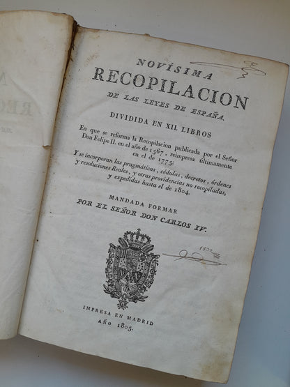 NOVÍSIMA RECOPILACIÓN DE LAS LEYES DE ESPAÑA (COMPLETA 3 TOMOS) - (1805)