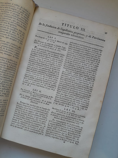 NOVÍSIMA RECOPILACIÓN DE LAS LEYES DE ESPAÑA (COMPLETA 3 TOMOS) - (1805)