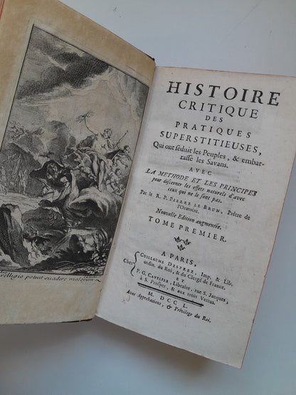 HISTOIRE CRITIQUE DES PRATIQUES SUPERSTITIEUSES (COMPLETA 3 TOMOS) - PIERRE LE BRUN (GUILLAUME DESPREZ, 1750)