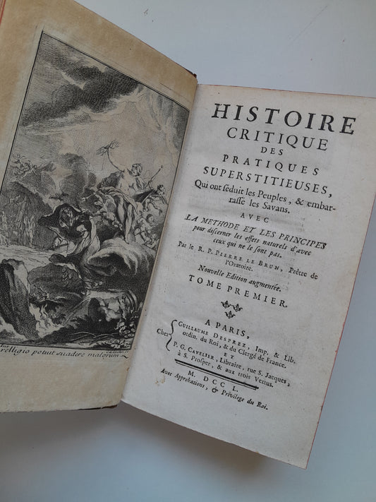 HISTOIRE CRITIQUE DES PRATIQUES SUPERSTITIEUSES (COMPLETA 3 TOMOS) - PIERRE LE BRUN (GUILLAUME DESPREZ, 1750)