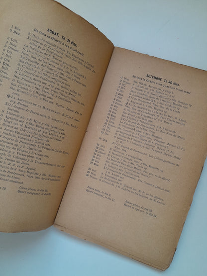 CALENDARI-GUÍA DE BANYOLES I SA COMARCA PER L'ANY DEL SENYOR 1891 (LA RENAIXENSA, 1890)