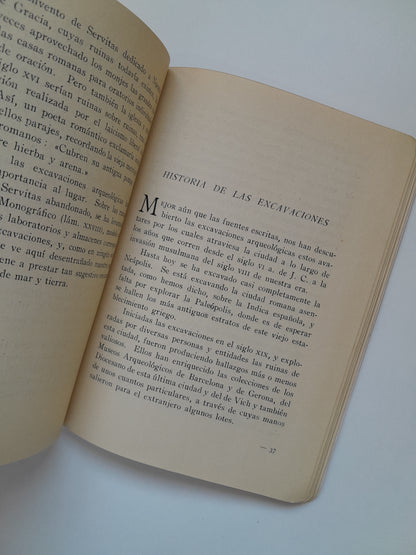 AMPURIAS. GUÍA DE LAS EXCAVACIONES - MARTÍN ALMAGRO (DIP. PROVINCIAL DE BARCELONA, 1943)