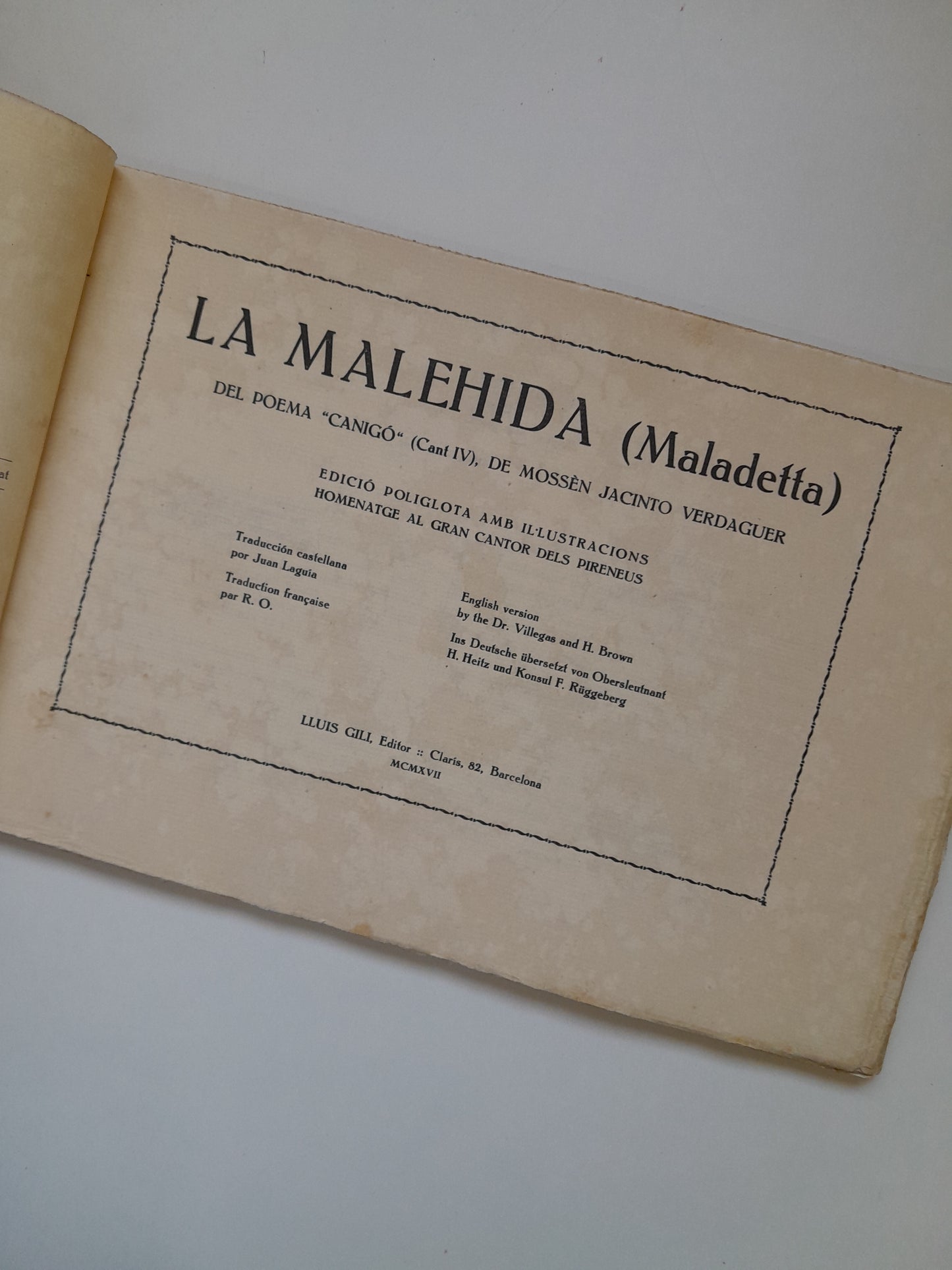 LA MALEHIDA - JACINT VERDAGUER (LLUIS GILI, 1917)
