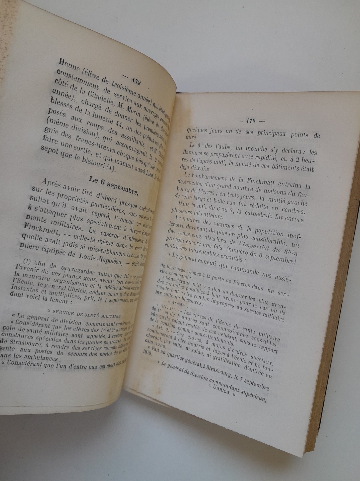 SOUVENIRS DU BOMBARDEMENT ET DE LA CAPITULATION DE STRASBOURG - RAYMOND SIGNOURET (IMP. P. CAZALS, 1872)