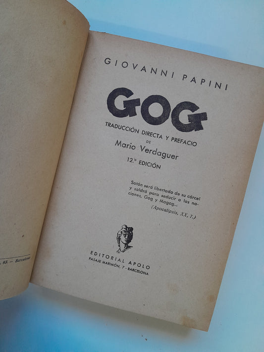 GOG - GIOVANNI PAPINI (APOLO, 1934)
