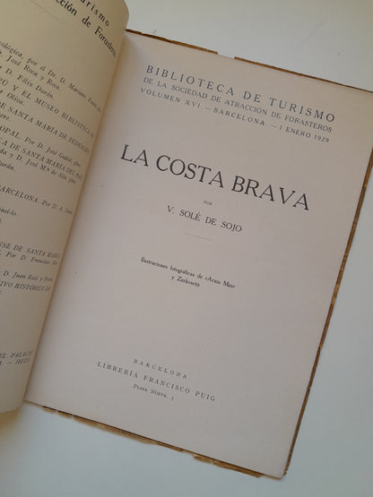 LA COSTA BRAVA - V. SOLÉ DE SOJO (LIB. FRANCISCO PUIG, 1929)