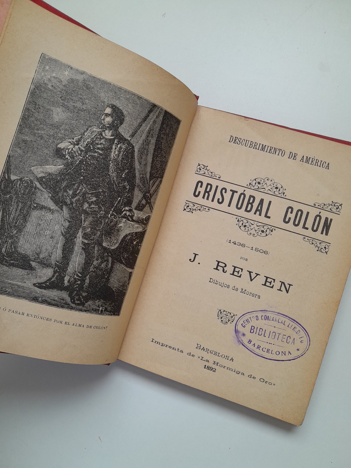 CRISTÓBAL COLÓN (1436-1506) - J. REVEN (IMP. LA HORMIGA DE ORO, 1892)