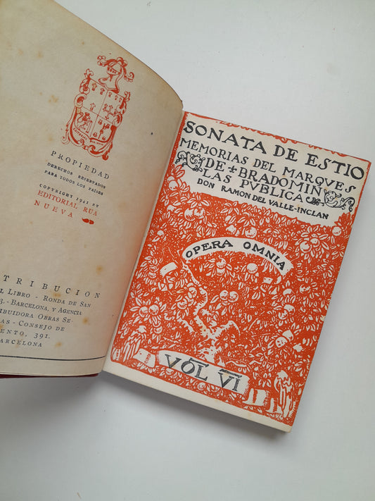 SONATA DE ESTÍO. MEMORIAS DEL MARQUÉS DE BRADOMIN - RAMÓN DEL VALLE-INCLÁN (RUA NUEVA, 1941)