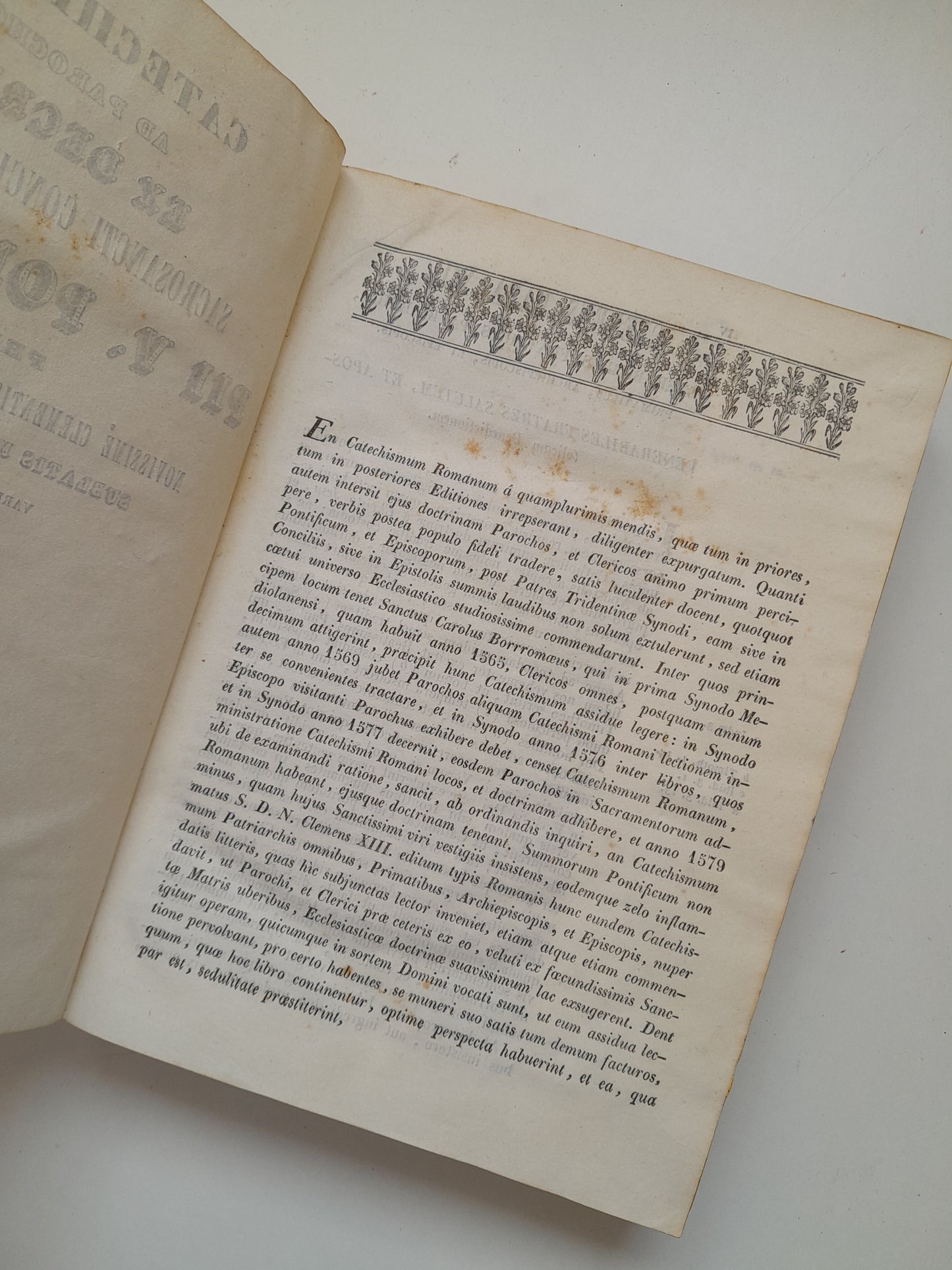 CATECHISMUS AD PAROCHOS EX DECRETO SACROSANCTI CONCILII TRIDENTINI PII V. PONT. MAX. (VDA. FIGARO, 1849)