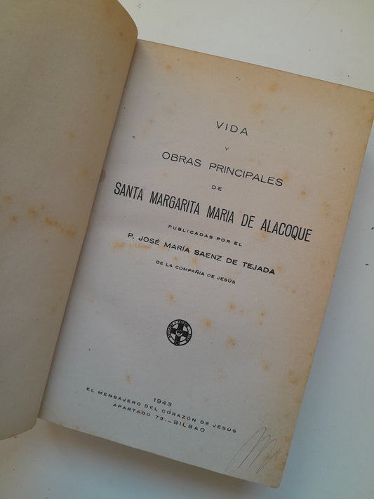 VIDA Y OBRAS PRINCIPALES DE SANTA MARGARITA MARÍA DE ALACOQUE - JOSÉ MARÍA SAENZ DE TEJADA (EL MENSAJERO DEL CORAZÓN DE JESÚS, 1943)