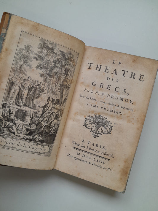 LE THEATRE DES GRECS (TOMOS 1 Y 3) - R. P. BRUMOY (1763)