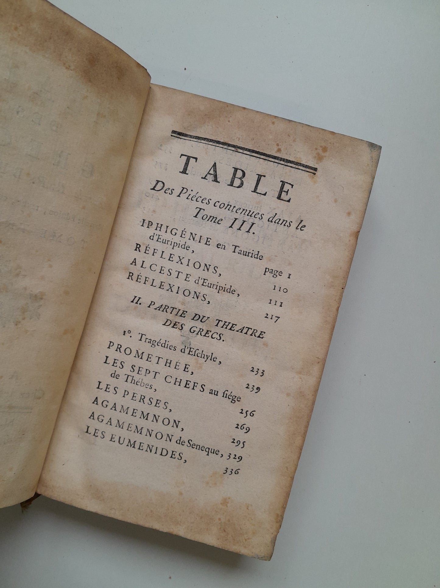 LE THEATRE DES GRECS (TOMOS 1 Y 3) - R. P. BRUMOY (1763)