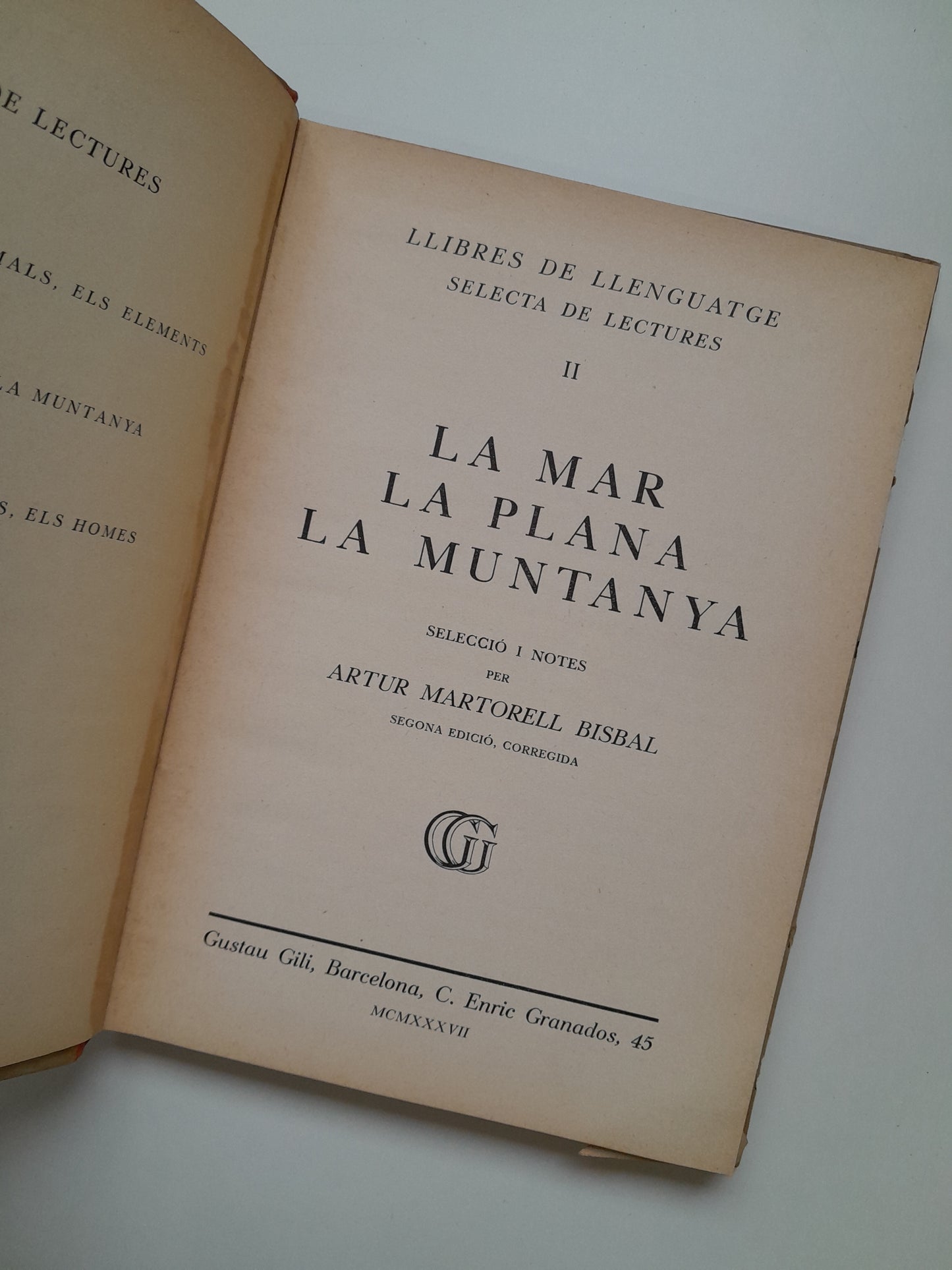 LA MAR, LA PLANA I LA MUNTANYA - ARTUR MARTORELL BISBAL (GUSTAU GILI, 1937)
