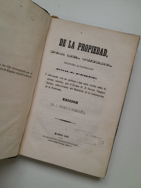 LA PROPIEDAD - THIERS (TIP. MELLADO, 1848)
