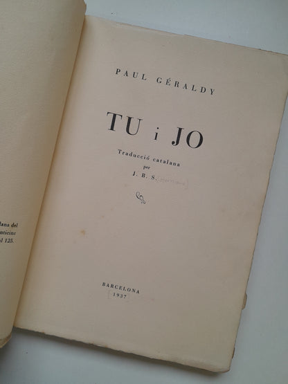 TU I JO - PAUL GÉRALDY (1937)