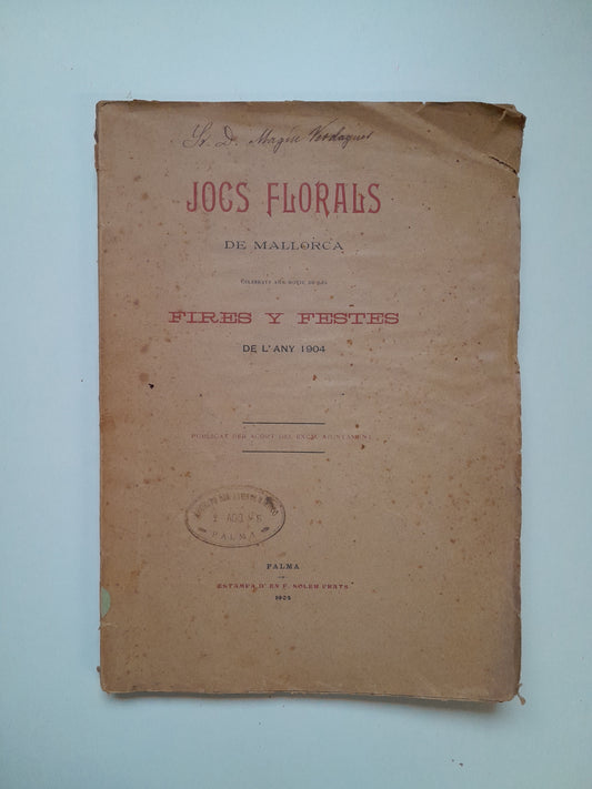 JOCS FLORALS DE MALLORCA DE L'ANY 1904 (EST. F. SOLER PRATS, 1905)