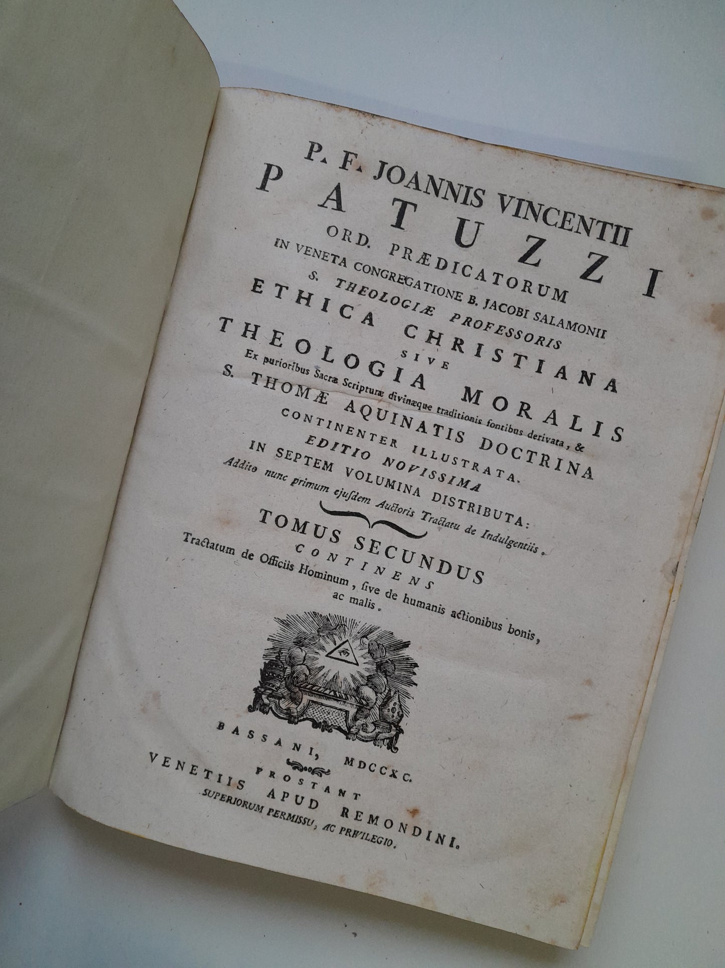 THEOLOGIA MORALIS (TOMOS 1-4, 6-7) - JOANNIS VICENTII PATUZZI (1790)