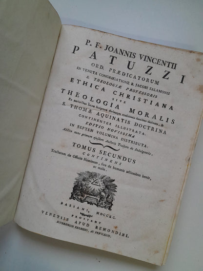 THEOLOGIA MORALIS (TOMOS 1-4, 6-7) - JOANNIS VICENTII PATUZZI (1790)