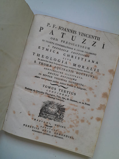 THEOLOGIA MORALIS (TOMOS 1-4, 6-7) - JOANNIS VICENTII PATUZZI (1790)