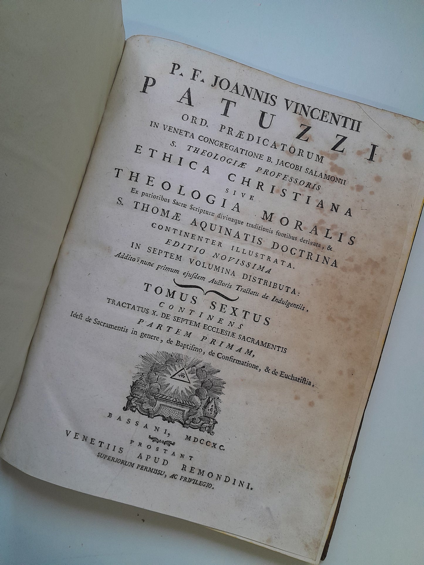THEOLOGIA MORALIS (TOMOS 1-4, 6-7) - JOANNIS VICENTII PATUZZI (1790)