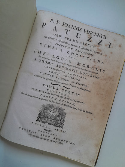 THEOLOGIA MORALIS (TOMOS 1-4, 6-7) - JOANNIS VICENTII PATUZZI (1790)