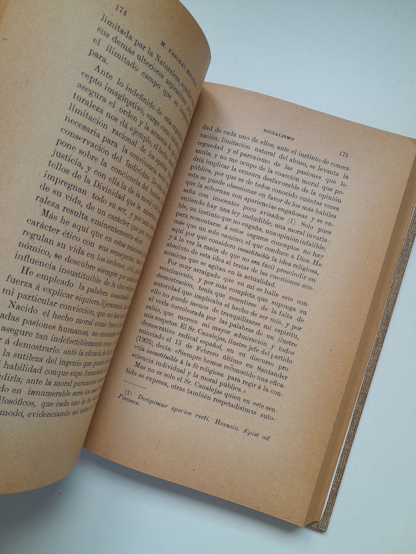 SOCIALISMO Y DEMOCRACIA CRISTIANA (PRIMERA EDICIÓN) - MARIANO PASCUAL ESPAÑOL (IMP. AMBROSIO PÉREZ Y CIA, 1904)