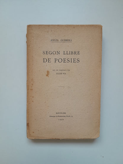 SEGON LLIBRE DE POESIES - ÀNGEL GUIMERÀ (EST. LA RENAIXENSA, 1920)
