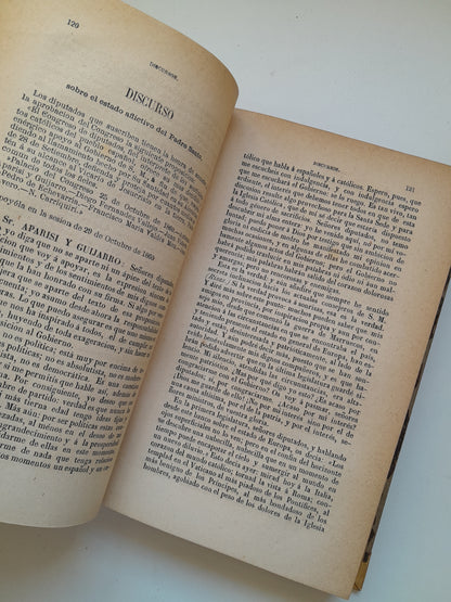 OBRAS DE D. ANTONIO APARISI Y GUIJARRO (5 TOMOS COMPLETA) (IMP. REGENERACIÓN, 1873-1877)