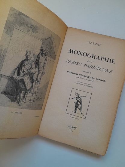 MONOGRAPHIE DE LA PRESSE PARISIENNE - HONORÉ DE BALZAC (AUBRY, 1943)